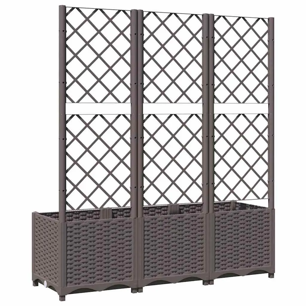 Garden Planter with Trellis Integrated Support Large Brown Outdoor