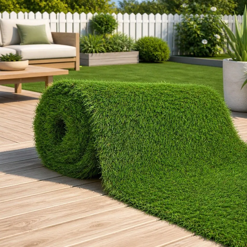 Artificial Grass 30mm Dense Pile 1x8m Green Lawn Turf for Outdoor Indoor Garden Patio Balcony