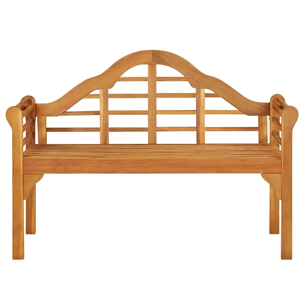 Outdoor Garden Bench Solid Wood Acacia 125cm Brown Backrest Armrests