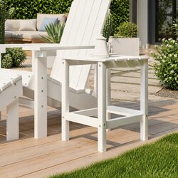 Adirondack Garden Side Table Outdoor Patio Furniture White 38x38x46cm