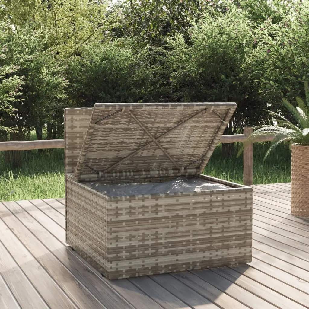 Garden Middle Sofa Poly Rattan Outdoor Seating Furniture Grey with Cushions