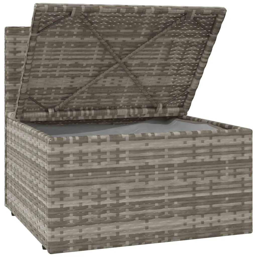 Garden Middle Sofa Poly Rattan Outdoor Seating Furniture Grey with Cushions
