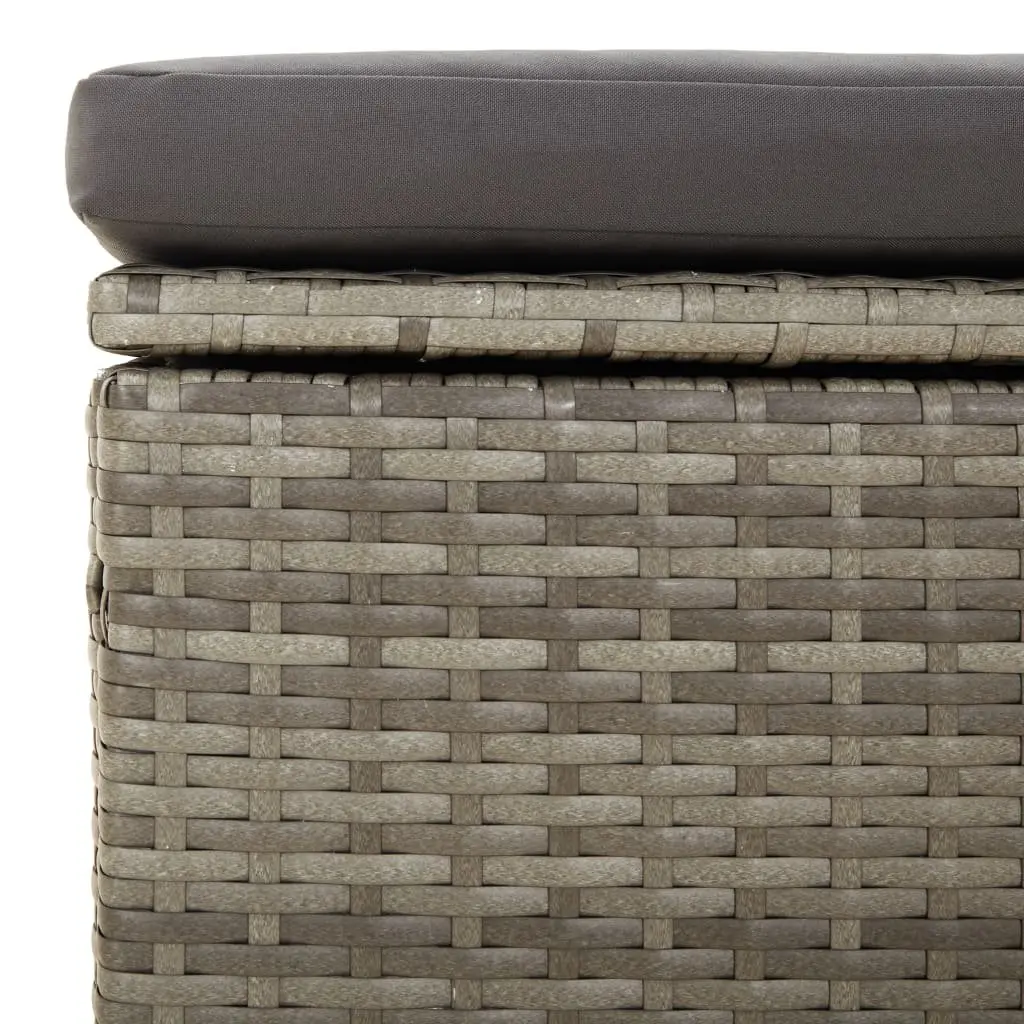 Garden Corner Sofa with Cushions Grey Poly Rattan Outdoor Seating Furniture