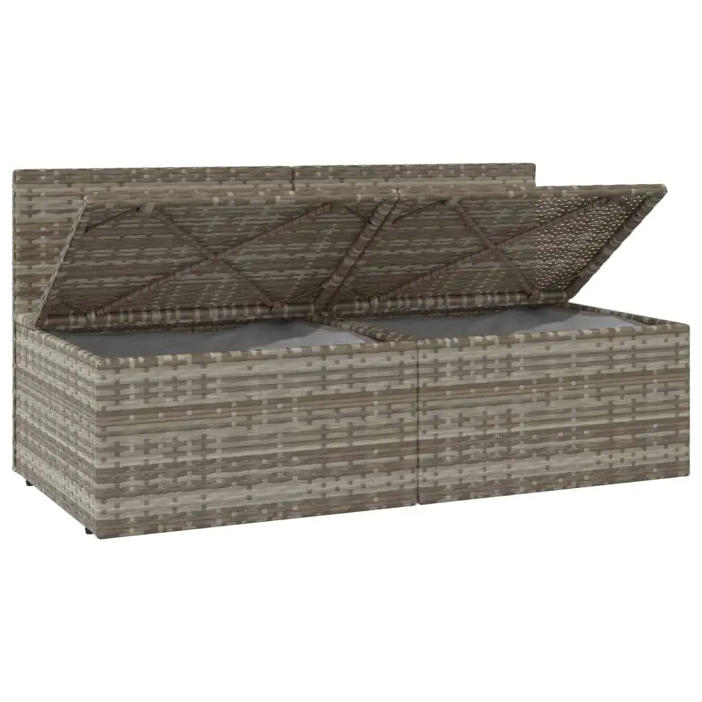 2-Seater Garden Sofa with Cushions Grey Outdoor Seating Poly Rattan Furniture