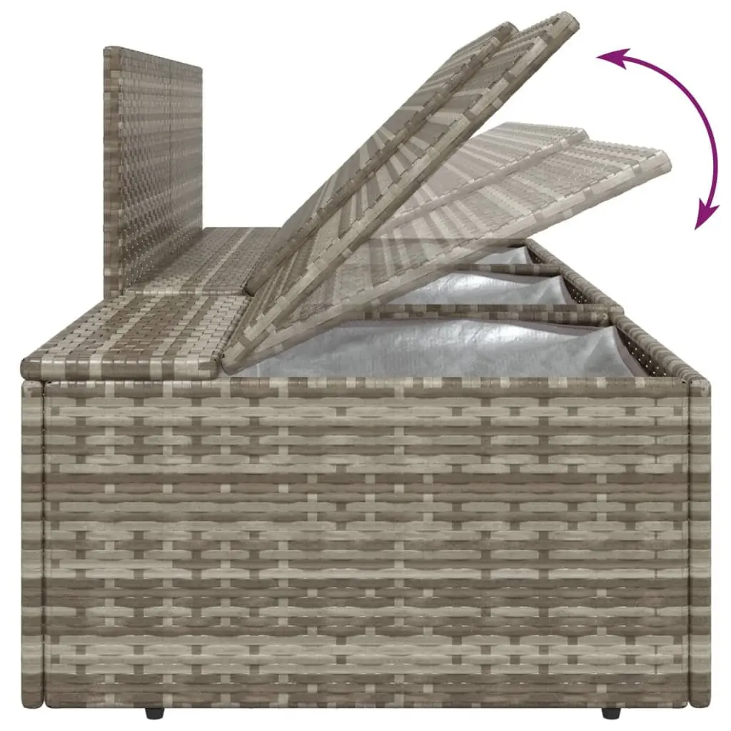 3 Piece Garden Lounge Set Poly Rattan Steel Frame Grey Outdoor Seating with Cushions