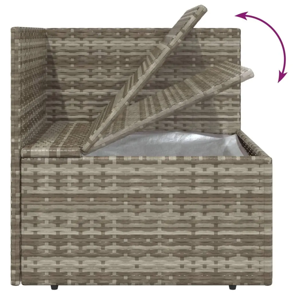 3 Piece Garden Lounge Set Outdoor Sofa with Cushions Grey Poly Rattan Patio