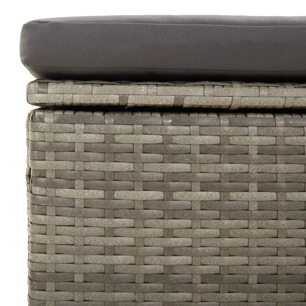 3 Piece Garden Lounge Set Outdoor Sofa with Cushions Grey Poly Rattan Patio