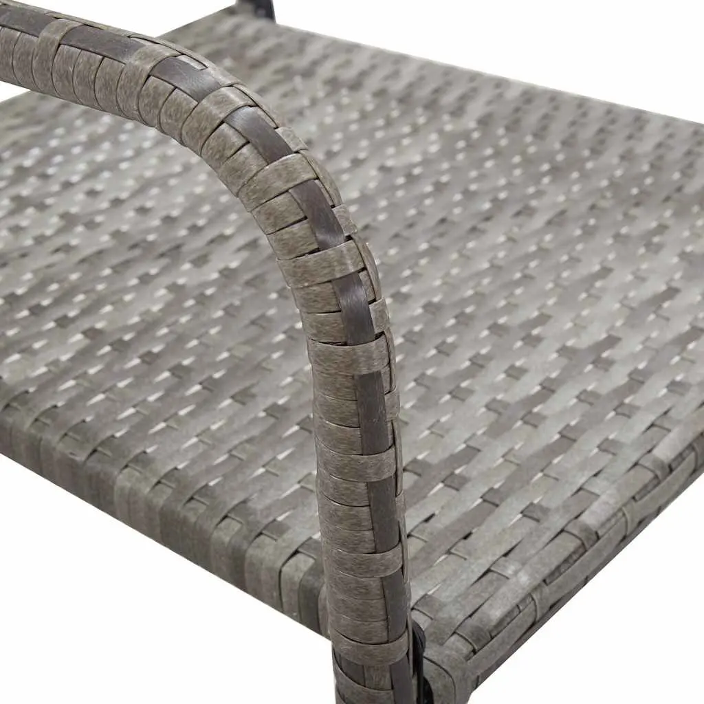 Outdoor Dining Chairs 4 pcs Stackable Garden Patio Seating Grey Poly Rattan
