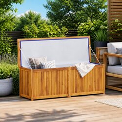 Garden Storage Box 150x50x55 cm Outdoor Chest Solid Wood Teak Brown