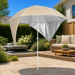Beach Parasol with Detachable Side Walls Outdoor Sun Shelter Yellow 215cm