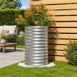 Garden Planter Raised Bed Galvanised Steel Outdoor Flower Pot Box Silver