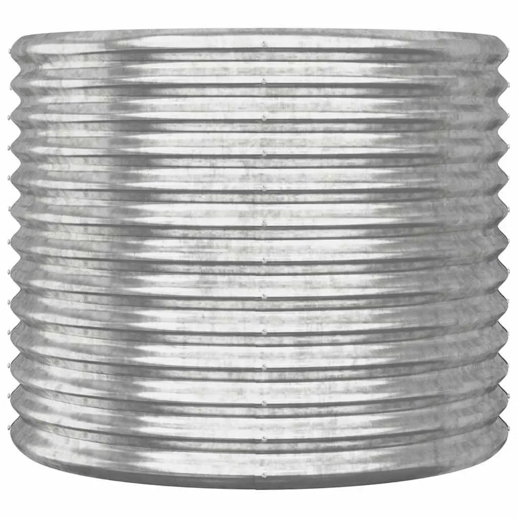 Garden Planter Galvanised Steel Raised Bed Outdoor Silver 80 x 80 x 68 cm