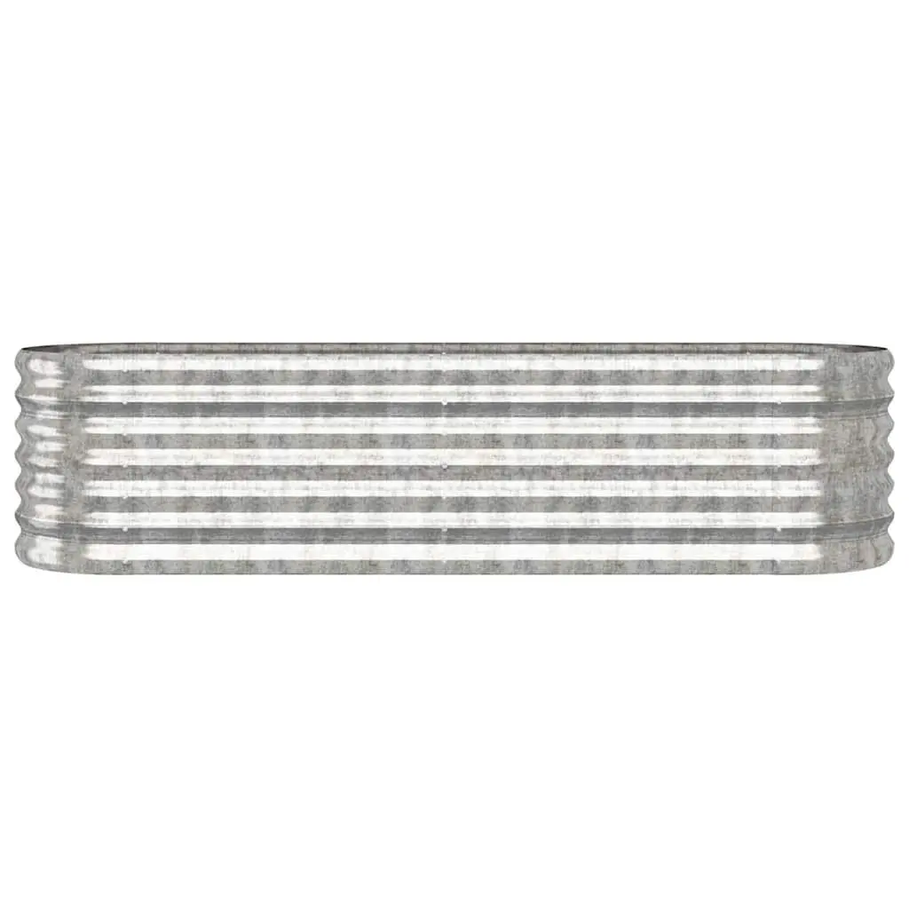 Raised Garden Bed Galvanised Steel Planter Box Silver Outdoor 152 x 40 x 36 cm