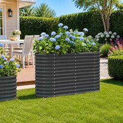 Garden Raised Bed Planter Box Outdoor Patio Balcony Sturdy Steel Frame