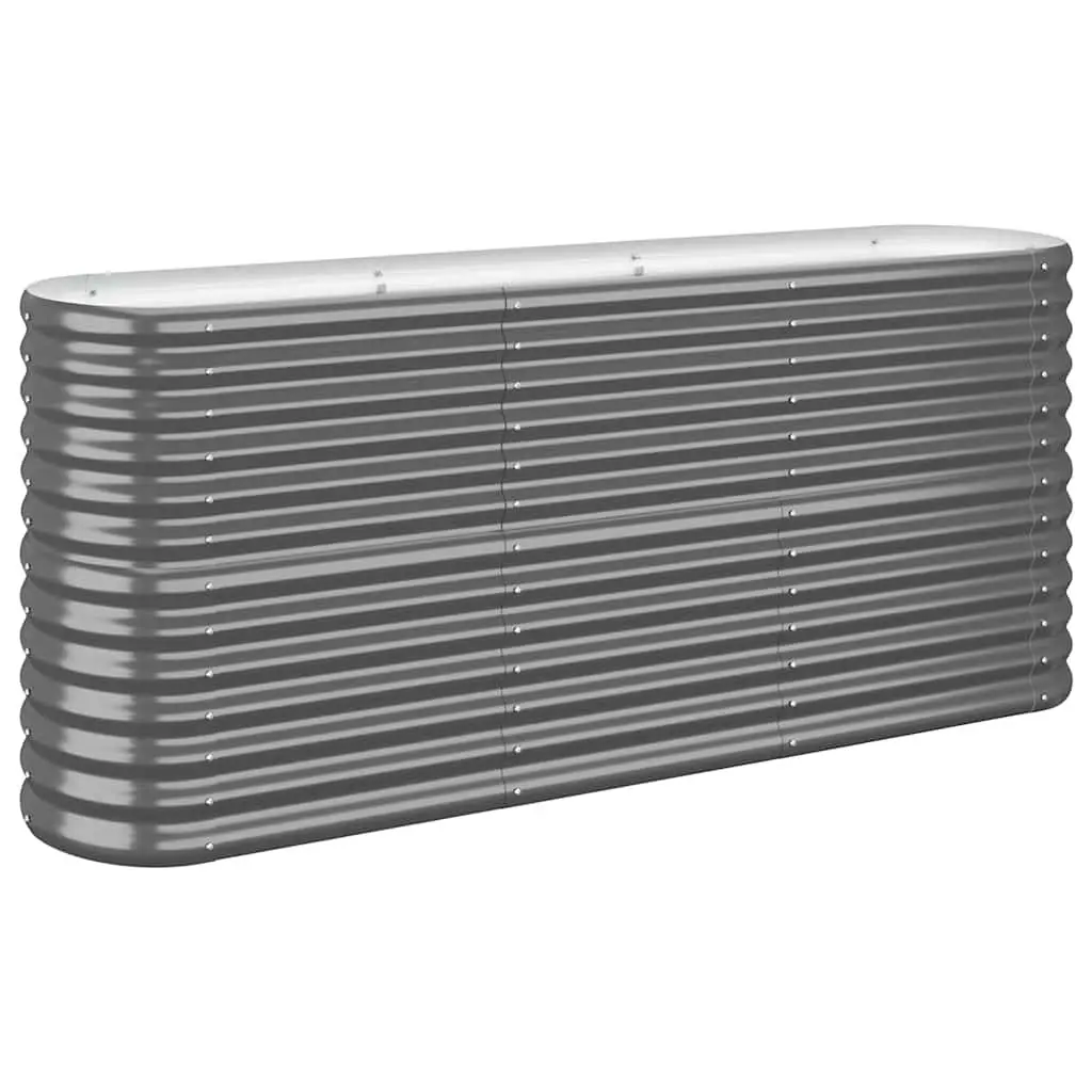 Raised Garden Bed Galvanised Steel Planter Box 152 x 40 x 68 cm Anthracite for Outdoor Vegetables Flowers Herbs