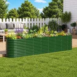 Garden Raised Bed Planter Box Galvanised Steel Frame Outdoor Vegetable Flowers