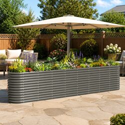Garden Raised Bed Galvanised Steel Planter Box Outdoor Vegetable Flower Herb Pot