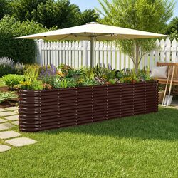 Garden Raised Bed Planter Box Outdoor Vegetable Flower Herb Sturdy Steel Frame