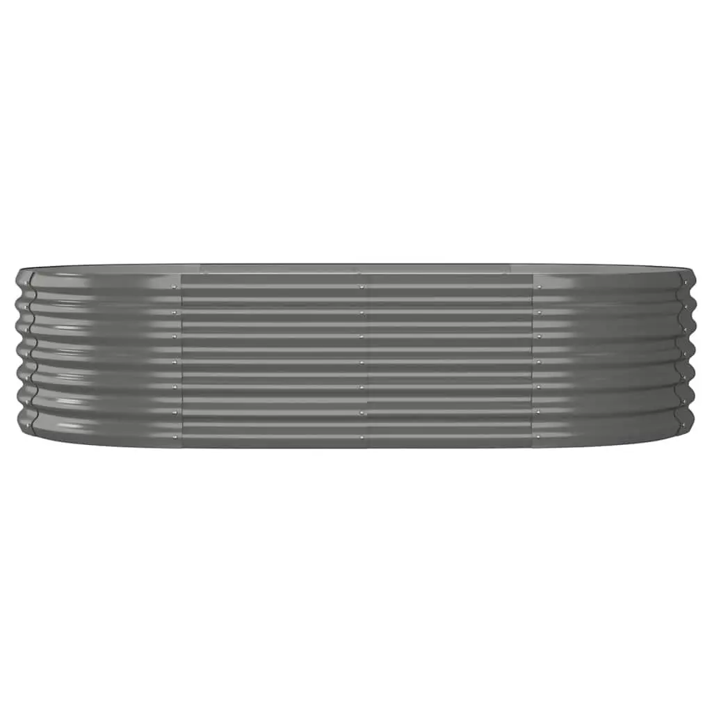 Garden Raised Bed Planter Galvanised Steel Frame Outdoor Grey 152 x 80 x 36 cm