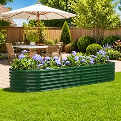 Garden Raised Bed Planter Box Outdoor Vegetable Flower Herb Container Green