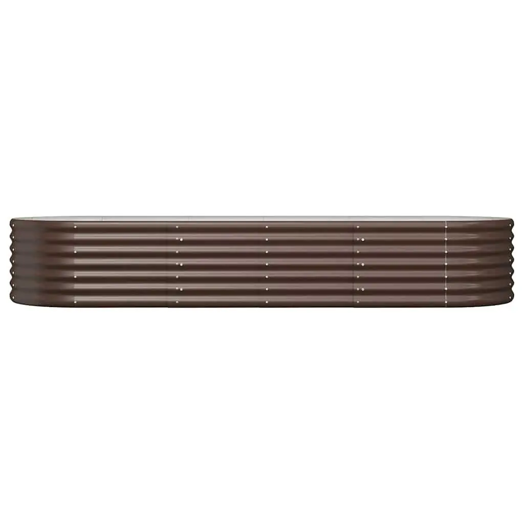 Garden Raised Bed Planter Box Durable Galvanised Steel Brown 224x80x36cm