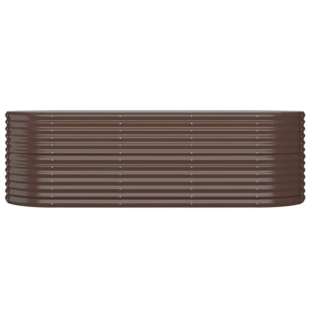 Raised Garden Bed Galvanised Steel Planter Box Sturdy Construction Brown Outdoor