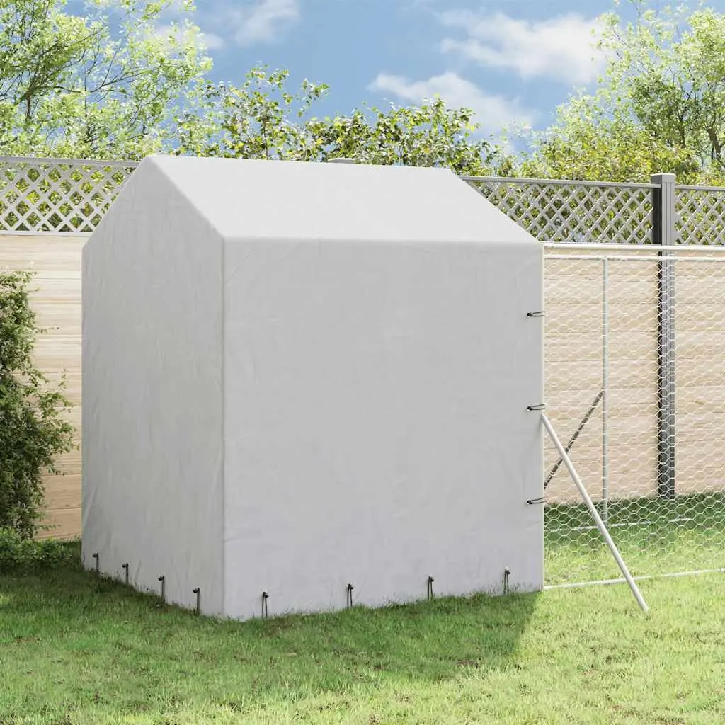 Outdoor Dog Kennel with Roof Galvanised Steel 2x6x2.5m Silver