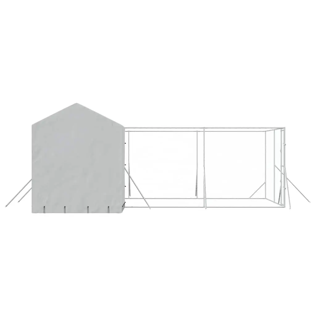 Dog Kennel with Roof Galvanised Steel 6x6x2.5m Silver