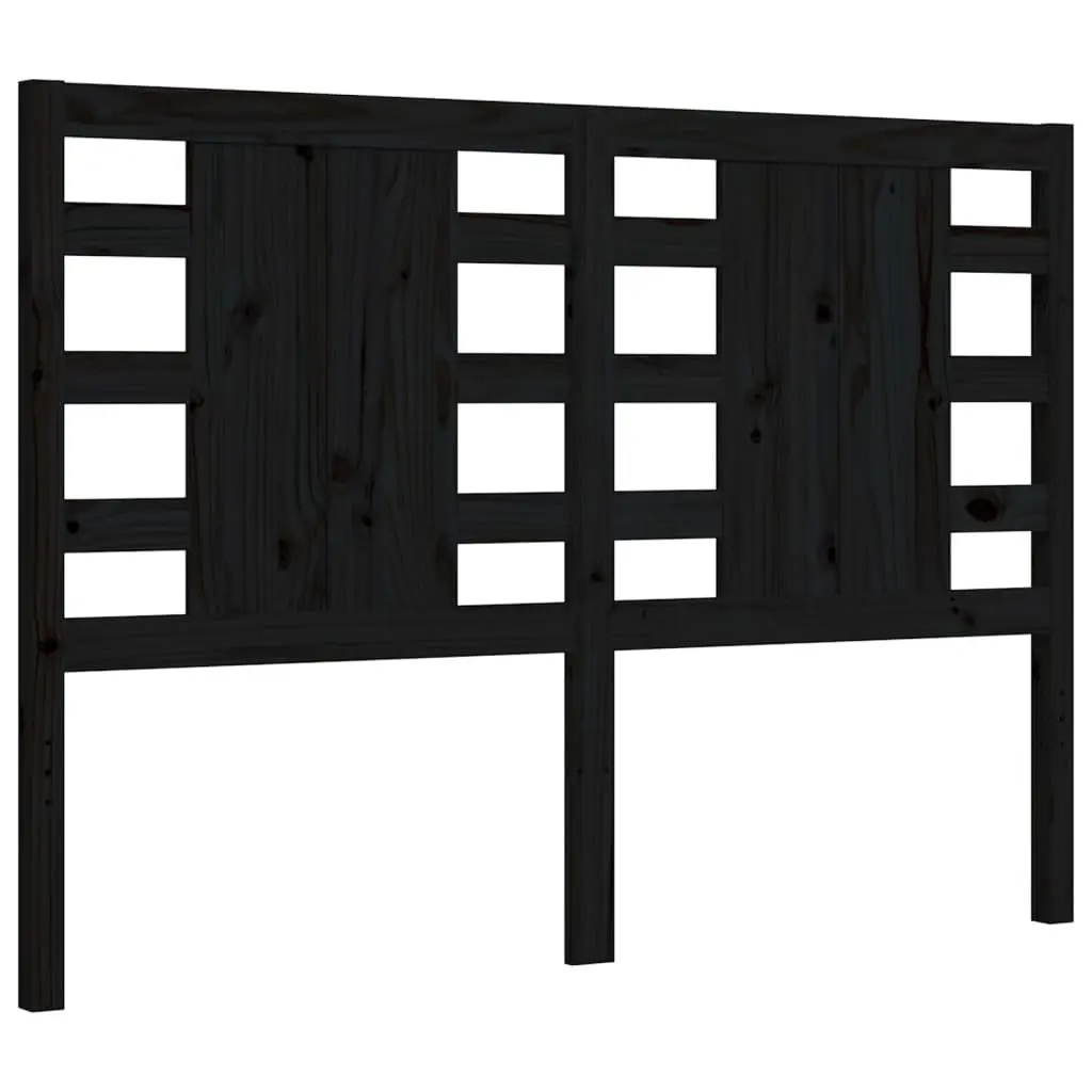 Solid Pine Wood Bed Frame Black 135x190 cm Wooden Bedroom Furniture