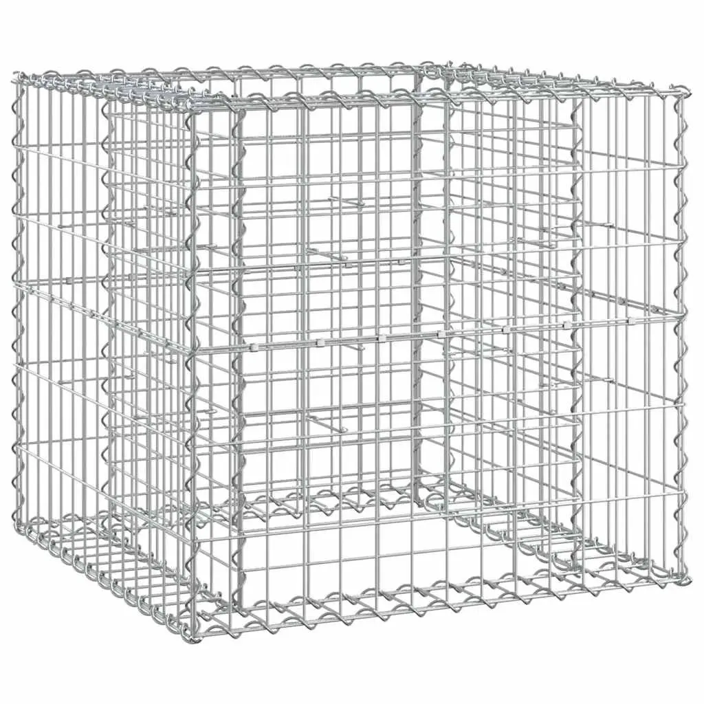 Garden Bench Solid Wood Outdoor Seating with Gabion Basket Steel Base Brown