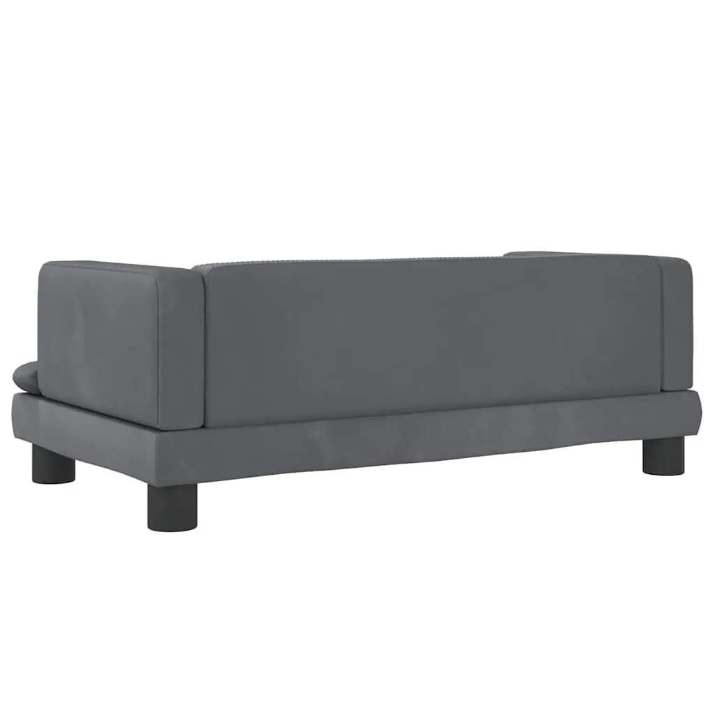 Kids Sofa Padded Velvet Grey 80x45x30cm
