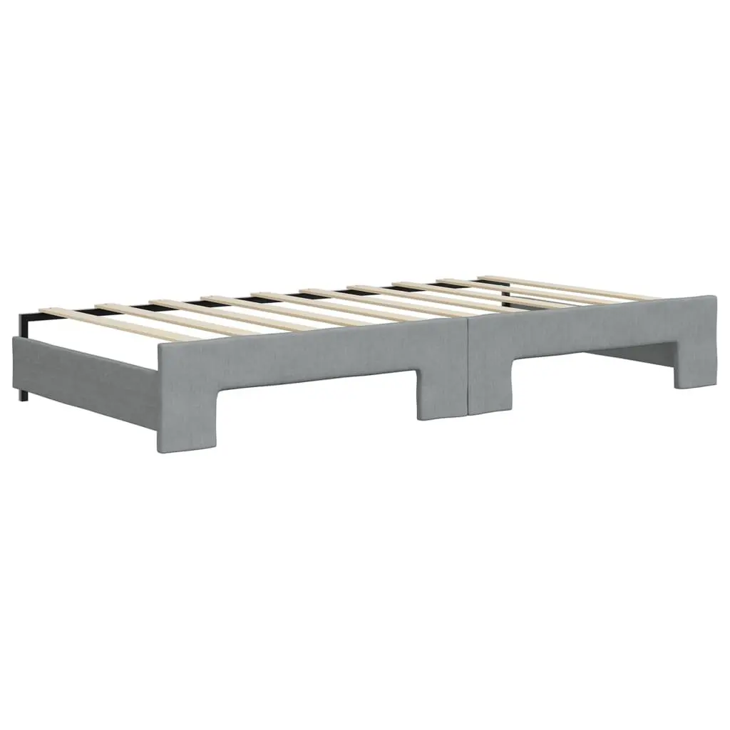 Daybed with Trundle and Storage Drawers Grey Wood and Metal Construction