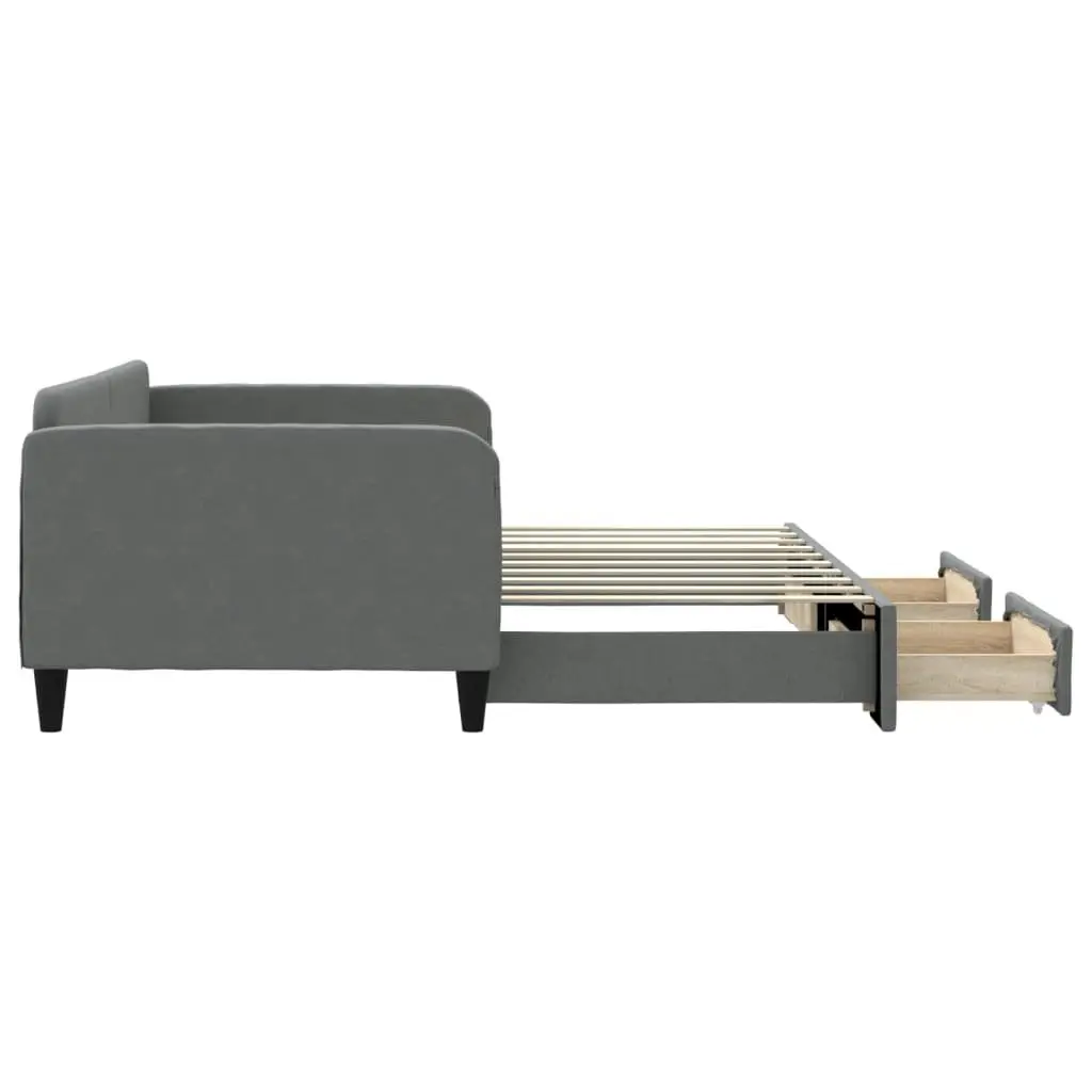 Daybed with Trundle and Storage Drawers Grey Sofa Bed