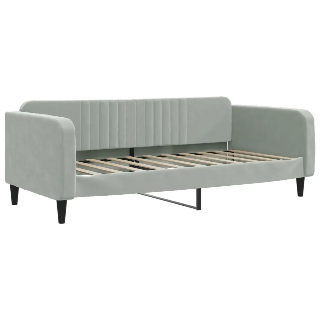 Daybed with Trundle and Storage Drawers 90x190 cm Grey Velvet