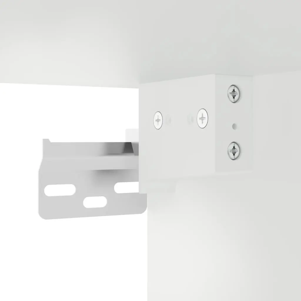 Wall Mounted Storage Cabinets 2 Piece White Glass Door Organiser