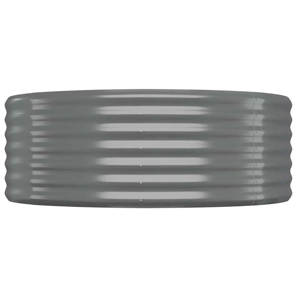 Garden Raised Bed Galvanised Steel Planter Box Outdoor Vegetable Flower Herb Pot Grey 507 x 100 x 36 cm