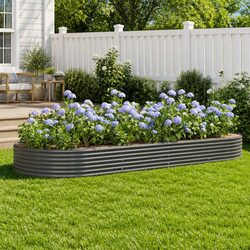 Garden Raised Bed Galvanised Steel Planter Box Outdoor Vegetable Flower Herb Pot