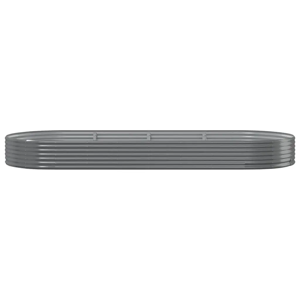 Garden Raised Bed Galvanised Steel Planter Box Outdoor Vegetable Flower Herb Pot Grey 373 x 140 x 36 cm