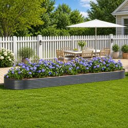 Garden Raised Bed Galvanised Steel Frame Planter Outdoor Vegetable Herb Flower