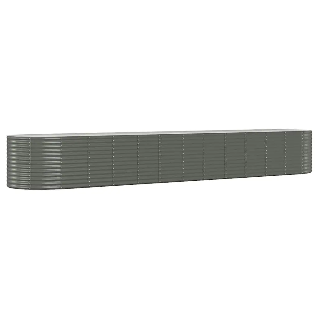 Garden Raised Bed Steel Frame Outdoor Planter Box Large Rectangular Grey