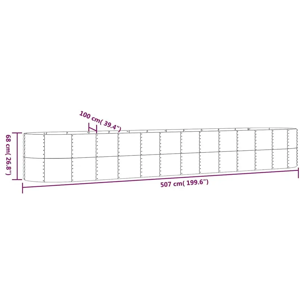 Garden Raised Bed Steel Frame Outdoor Planter Box Large Rectangular Grey