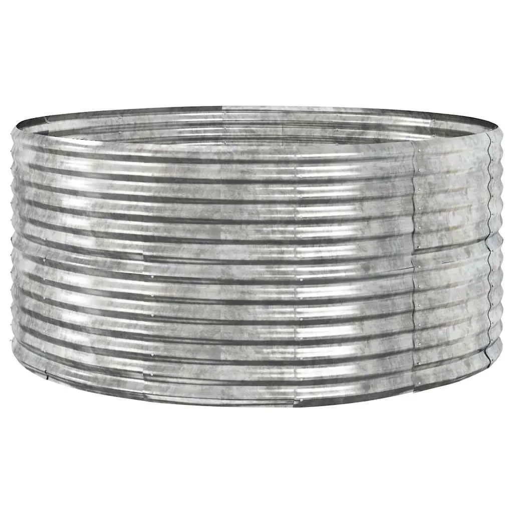 Raised Garden Bed Planter Box Galvanised Steel Weather Resistant 140x140x68cm Silver