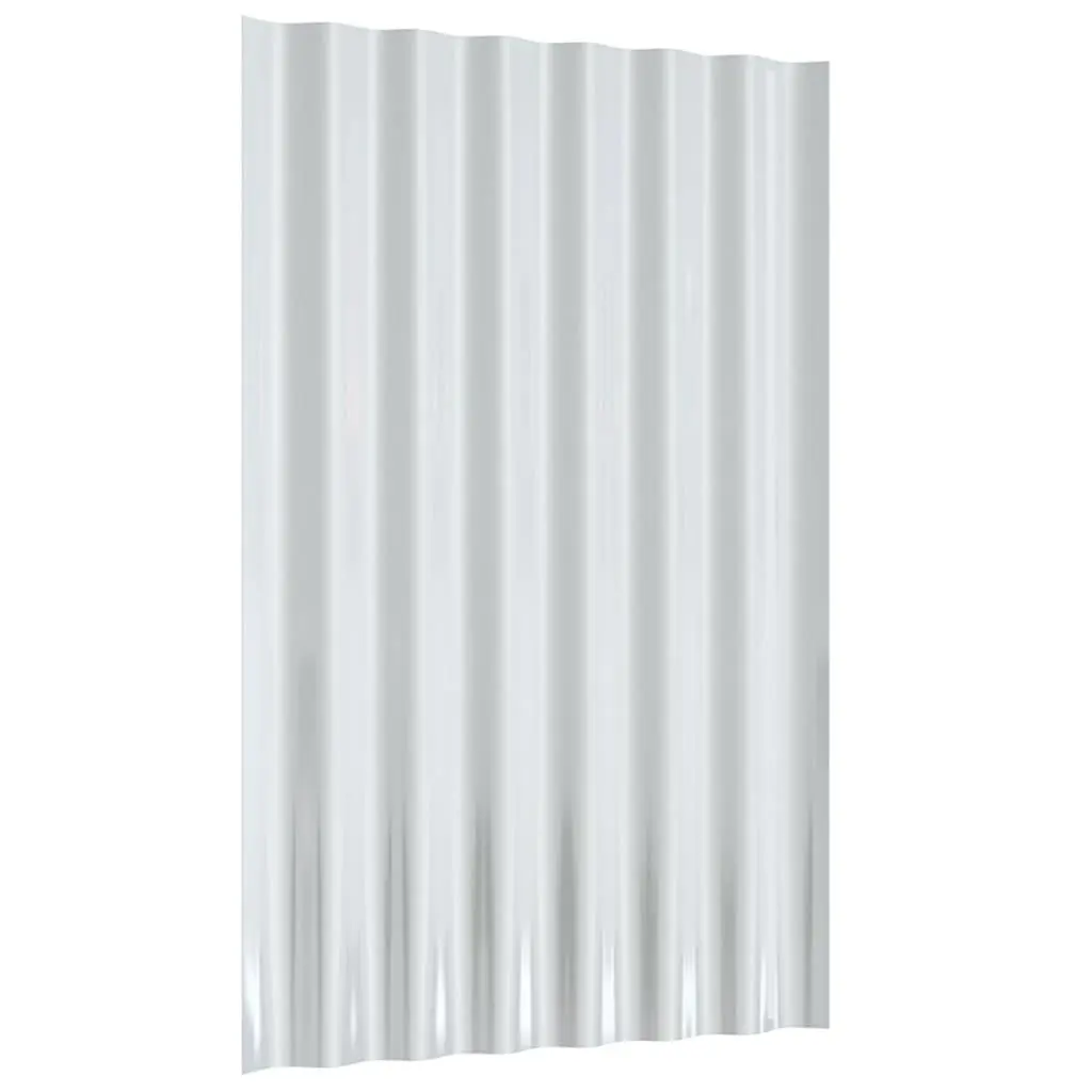 Metal Roof Panels 12 Pieces Galvanised Steel Grey Corrugated Shingles 60x36cm