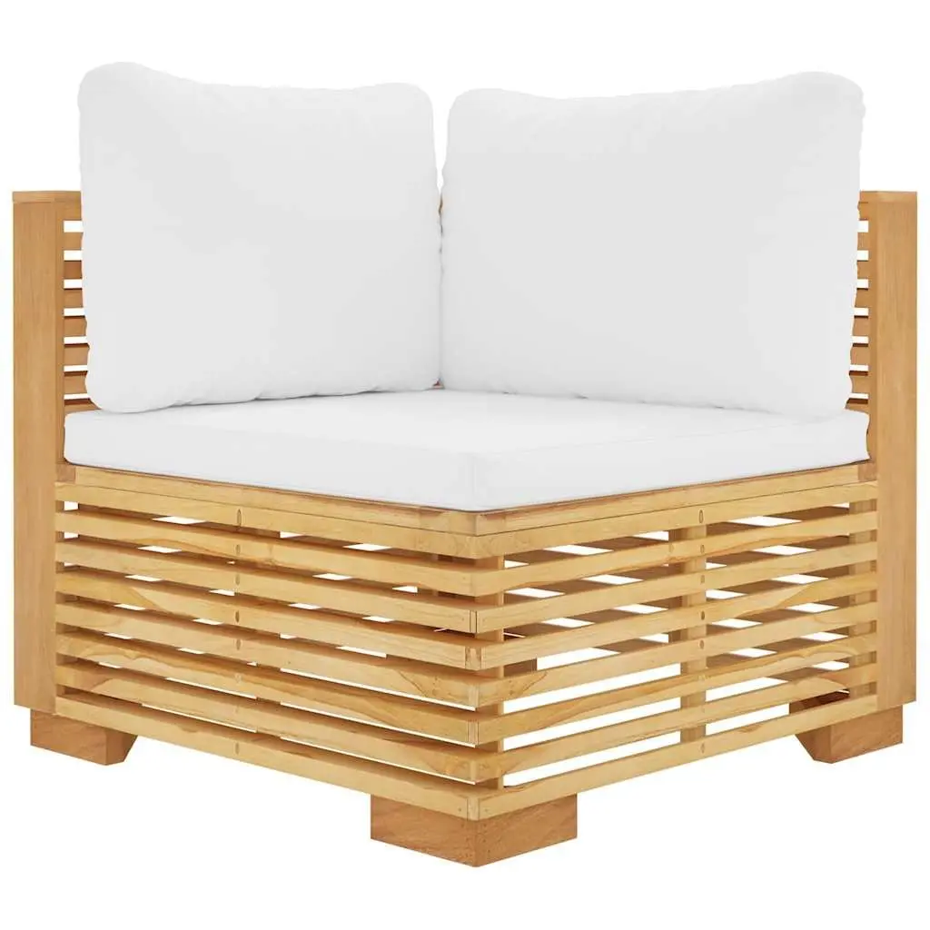 Outdoor Corner Sofa Sectional Garden Patio Seating with Cream Cushions Solid