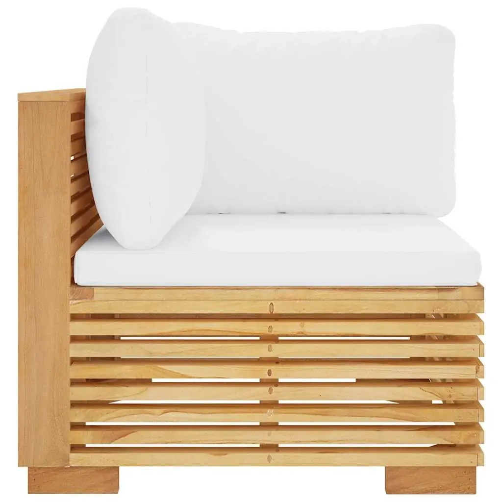Outdoor Corner Sofa Sectional Garden Patio Seating with Cream Cushions Solid