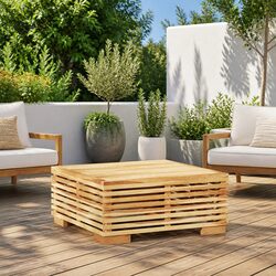 Garden Coffee Table 69.5x69.5x31cm Outdoor Teak Wood Sturdy Patio Furniture