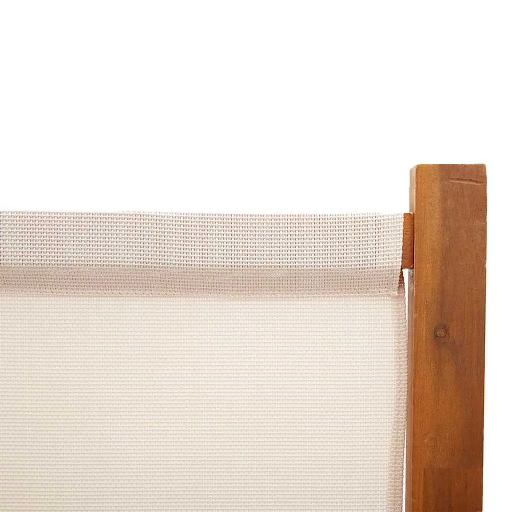 5-Panel Room Divider Folding Privacy Screen Indoor Outdoor Cream White