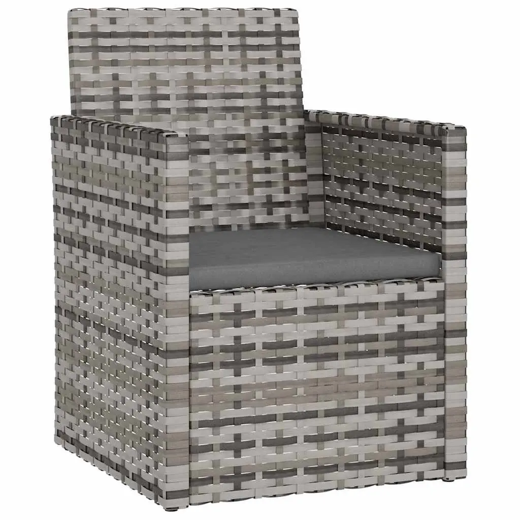 3 Piece Outdoor Lounge Set Garden Furniture Grey Poly Rattan with Cushions