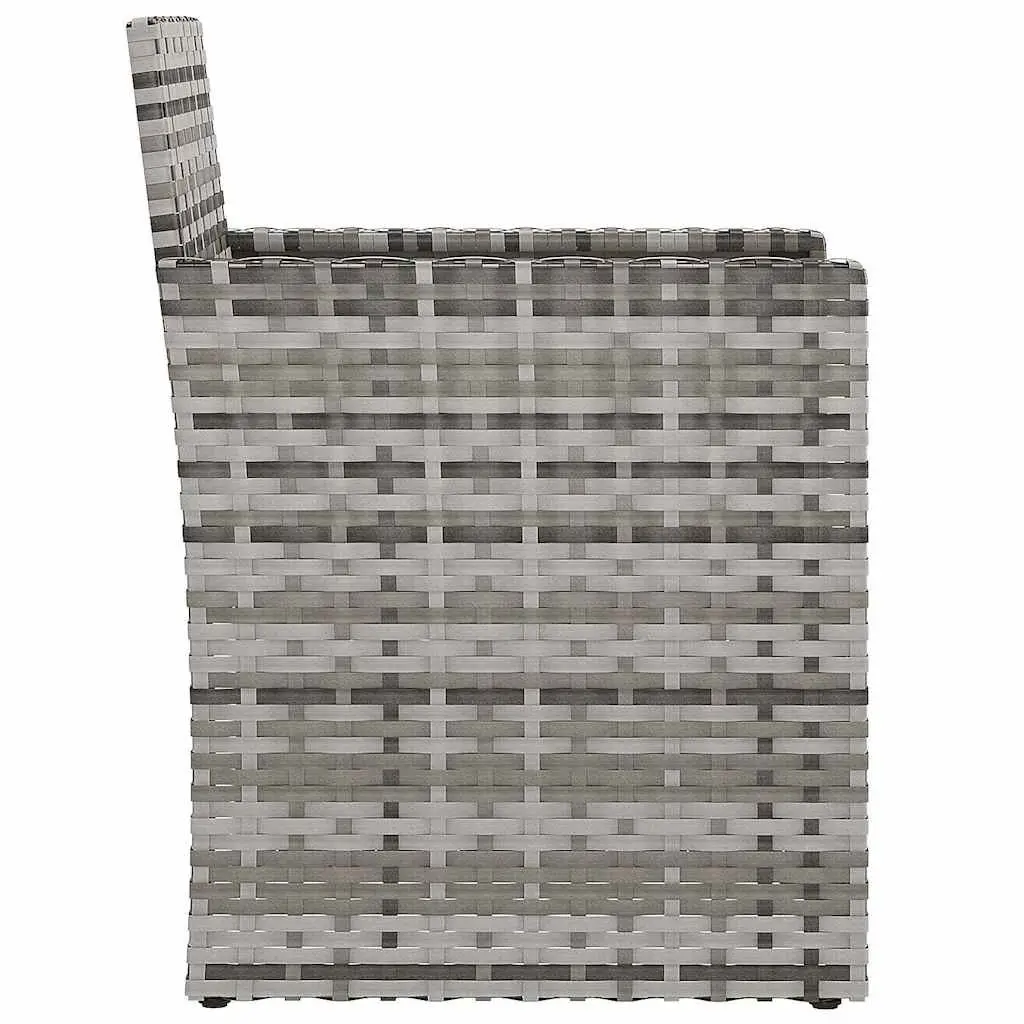 3 Piece Outdoor Lounge Set Garden Furniture Grey Poly Rattan with Cushions