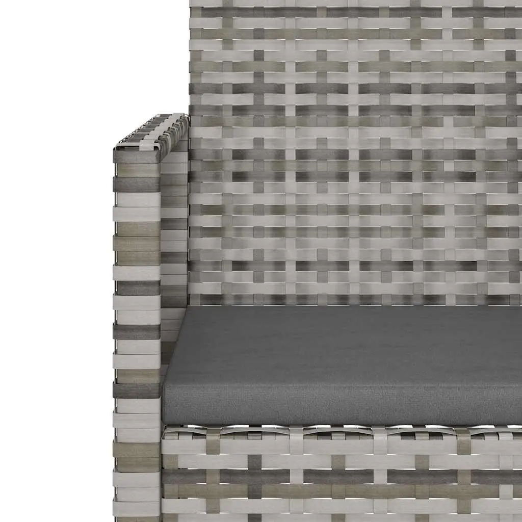 3 Piece Outdoor Lounge Set Garden Furniture Grey Poly Rattan with Cushions